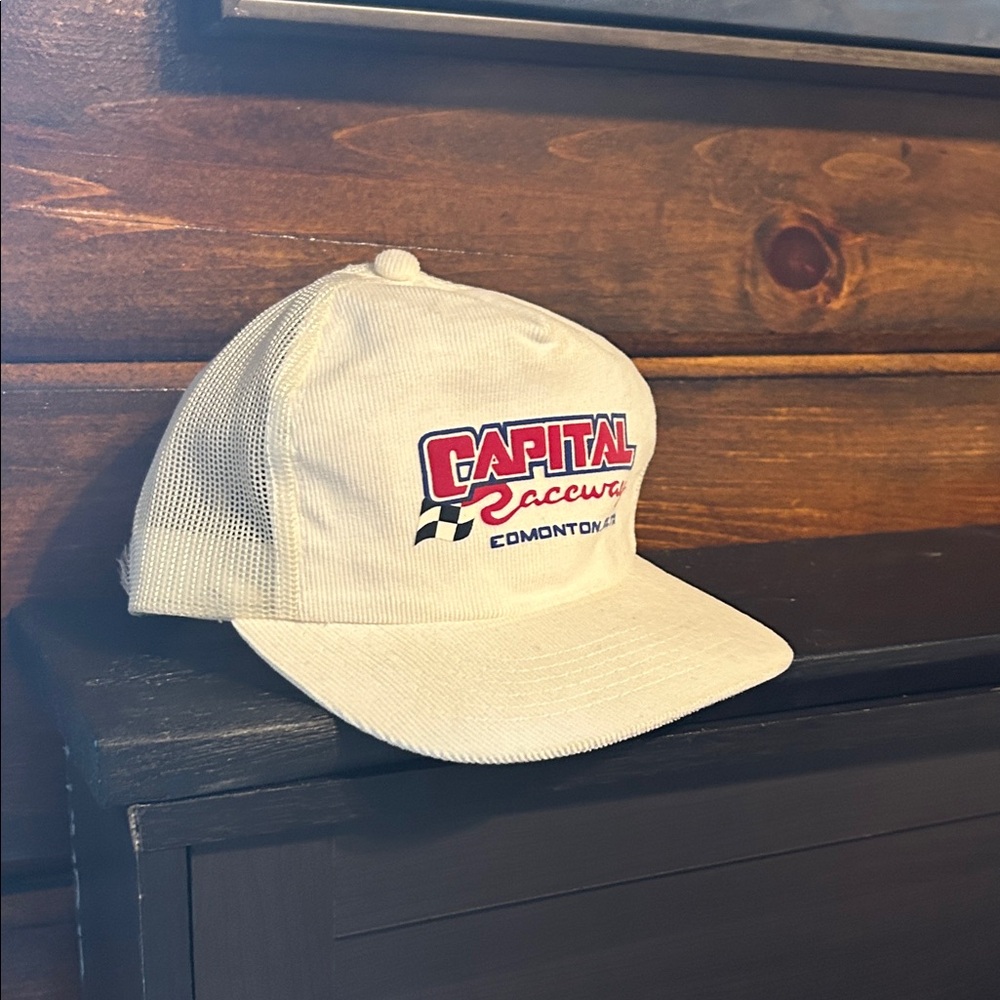 Vintage Edmonton corduroy trucker hat